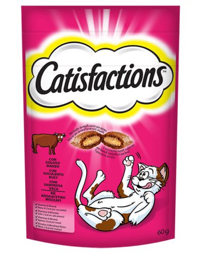 catisfactions σνακ γατας με μοσχαρι pet shop petaction