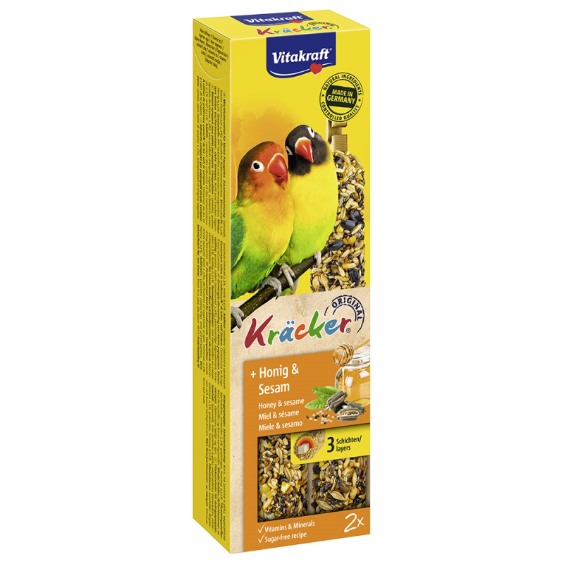 Vitakraft – Kracker Duo για μεσαίους παπαγάλους με μέλι και σουσάμι 2τμχ onesize
