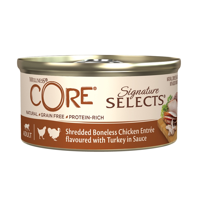 Core – Signature Select Shredded Κοτόπουλο & Γαλοπούλα σε σάλτσα 79gr