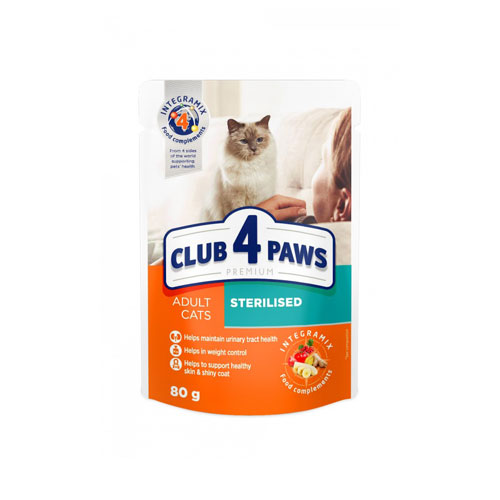 Club 4 Paws – Sterilized Pouch Rabbit 80gr